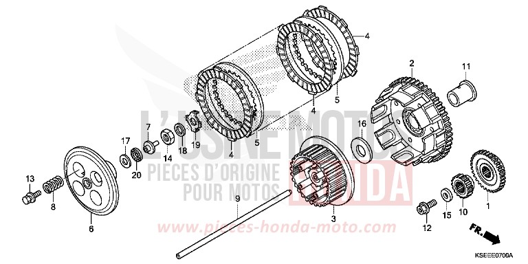 KUPPLUNG von CRF150R "Big Wheels" EXTREME RED (R292) von 2014